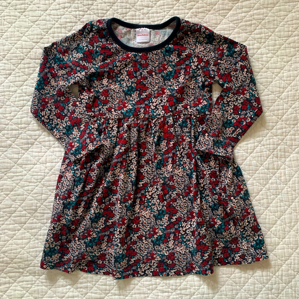 Hanna Andersson Tunic/Dress, 4T (100cm) - Black Floral